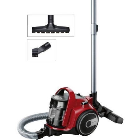 BOSCH BGC05AAA2 Cleann'n aspirateur sans sac rouge - 78 dB - 28 kWh/an - (h)epa - 9m