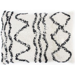 Coussin berbere Ethno - 40 x 60 cm - Beige naturel et noir