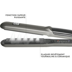Lisseur vapeur - JEAN LOUIS DAVID - Vapor Styler - Plaques Ultra Fines Lisse & Boucle - Céramique Tourmaline - Jusqu'a 235°C