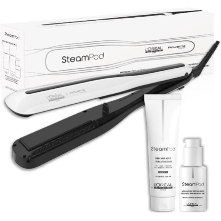 Steampod 3.0 - Pack Cheveux Epais : Lisseur Vapeur Professionnel + Creme de lissage V
