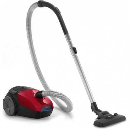 PHILIPS FC8243/09 Aspirateur traîneau avec sac PowerGo - Suceur Plat Intégré - 750W - 77 dB - A - Rouge Sportif