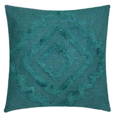 Coussin Tuft Inca - 40 x 40 cm - Bleu Canard
