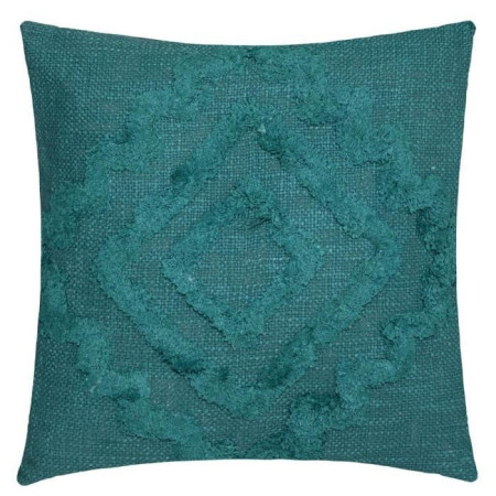 Coussin Tuft Inca - 40 x 40 cm - Bleu Canard
