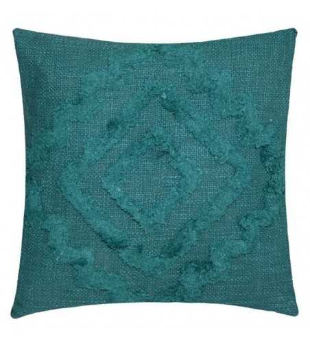 Coussin Tuft Inca - 40 x 40 cm - Bleu Canard