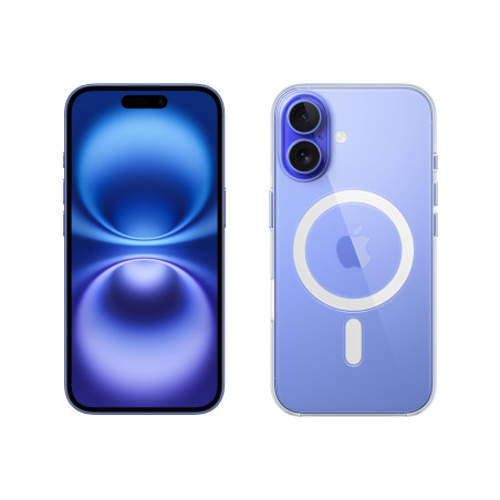 Apple iPhone 16 (128 Go) - Outremer + Coque Transparente avec MagSafe Outremer 128 Go +Coque transparente